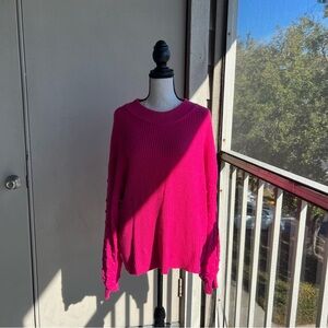 Like New Vince Camuto Hot Pink Crew Neck Bubble Sweater Women’s